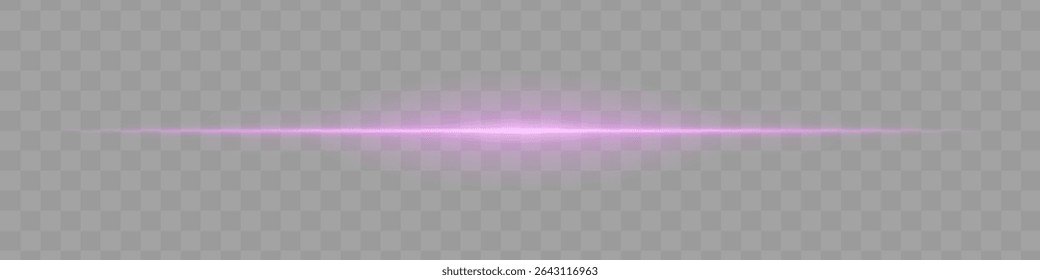 Neon pink horizontal light beam with soft edges and glowing aura on transparent background. A sleek energy pulse perfect for sci-fi UIs, HUDs, or digital light transitions.