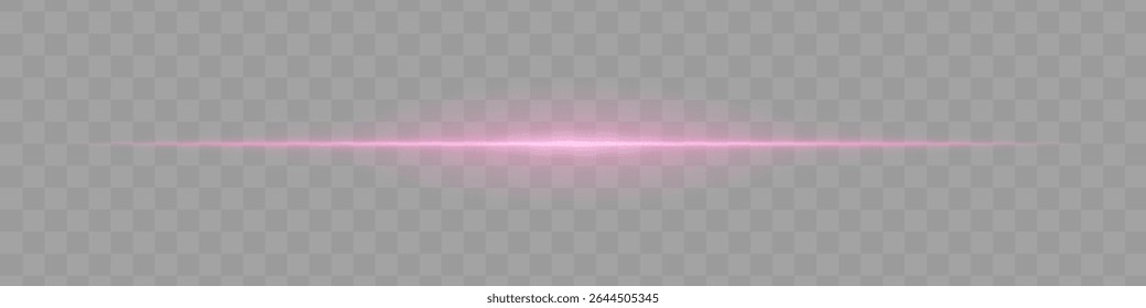 Neon pink horizontal light beam with soft edges and glowing aura on transparent background. A sleek energy pulse perfect for sci-fi UIs, HUDs, or digital light transitions.