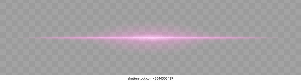 Neon pink horizontal light beam with soft edges and glowing aura on transparent background. A sleek energy pulse perfect for sci-fi UIs, HUDs, or digital light transitions.