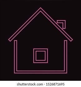 
Neon pink house icon for advertising and banner. EPS 10