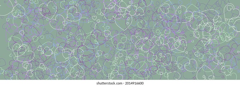 Neon Pink Pastel Bordo Multicolor Art Illustration. Hearts White Green Olive Modern Art Pattern. Violet Love Party Blue Mint Style. Bright Purple Colorful Confetti Vivid Romantic Background.