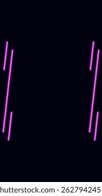 Neon pink vertical background glows in the dark, neon lines on the edges. Suitable for presentations, business, advertising, etc.