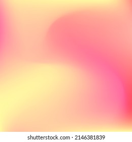 Neon Pink Yellow Flow Fluid Gradient Background. Liquid Orange Pastel Bright Blurred Texture. Curve Sunset Warm Trendy Sunrise Swirl Gradient Mesh. Peach Vibrant Red Color Watercolor Background.