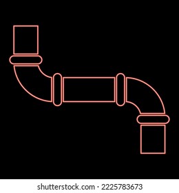 Neon pipe red color vector illustration image flat style light