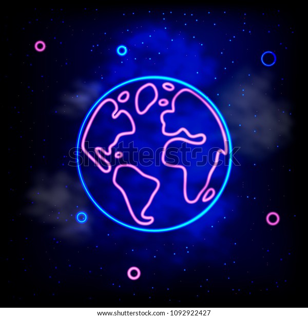 Neon Planet Earth Space Vector Illustration Stock Vector Royalty Free 1092922427 Shutterstock 5826