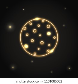 Neon planet Mercury icon in thin line style