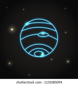 Neon planet Neptune icon in thin line style