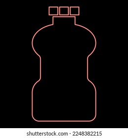 Neon plastic bottle Cleanser red color vector illustration image flat style light
