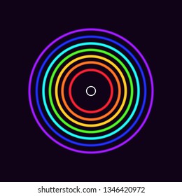 Neon plate on the dark background