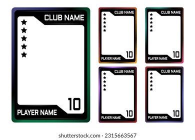 neon player trading card frame border template for game, toys,football player. card border design flyer
