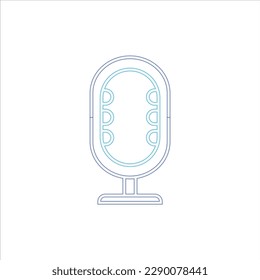 Neon Podcast Mic Design Vector