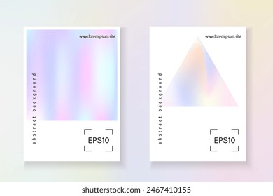 Neon Poster. Purple Abstract Paper. Digital Design. Holograph Presentation. Fashion Banner. Gradient Shape. Business White Illustration. Pink Neon Poster