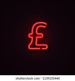 Neon Pound Symbol Vector Light Money Sign