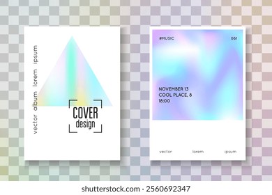 Neon Presentation. Colourful Metal Brochure. Minimalist Shape. Hologram Texture. Pastel Concept. Pink Gradient Label. Memphis Banner. Violet Neon Presentation