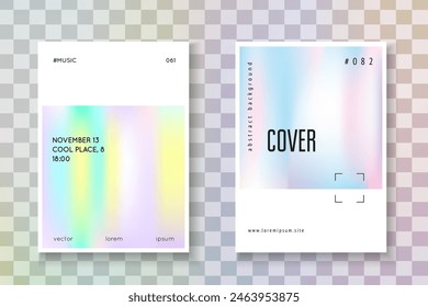 Neon Presentation. Colourful Retro Backdrop. Graphic Concept. Plastic Vector. Minimal Pattern. Iridescent Poster. Violet Rainbow Paper. Blue Neon Presentation