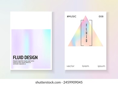 Neon Presentation. Fashion Concept. Isolated Retro Brochure. Holograph Texture. Violet Rainbow Cover. Spectrum Mesh. Plastic Design. Purple Neon Presentation