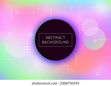 Neon Presentation. Light Iridescent Elements. Violet Shiny Background. Magic Vector. Gradient Design. Liquid Fluid. Trendy Flyer. Motion Dots. Purple Neon Presentation