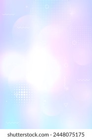 Neon Presentation. Magic Concept. Tech Futuristic Template. Purple Round Shape. Motion Dots. Holographic Pattern. Minimal Fluid. Simple Flyer. Blue Neon Presentation