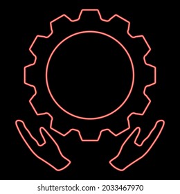Neon preventative maintenance red color vector illustration flat style image