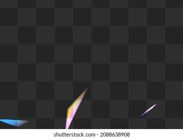 Neon Prism Vector Transparent Background. Bright Kaleidoscope Paper Design. Iridescent Bokeh Glamour Wallpaper. Shiny Abstract Cristal Template.