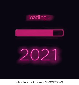 Neon progress bar new year