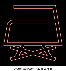 Neon prohibited Ironing is not allowed with steam Clothes care symbols Washing concept Laundry sign red color vector illustration image flat style light