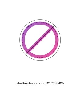 Neon prohibition or no sign vector line icon isolated on white background. Not allowed or stop sign line icon for infographic, website or app.