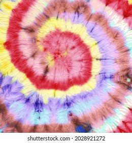 Neon Psychedelic Kaleidoscope. Die Spiral Pattern. Dress Boho Classic Print. 1970s Psychedelic Kaleidoscope. Bohemian Cool Background. Rainbow Apparel Colour Artwork. 