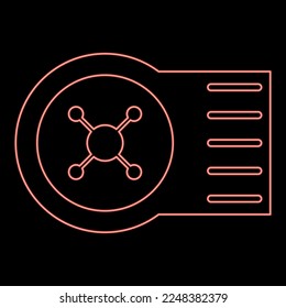 Lavadora de bomba de neón color rojo ilustración vectorial imagen de estilo plano luz