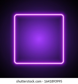 Neon Purple Background Square Frame Vector Stock Vector (Royalty Free ...