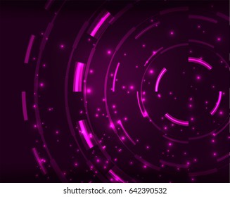 Neon purple circles vector abstract pattern background