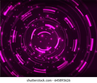 Neon purple circles vector abstract pattern background