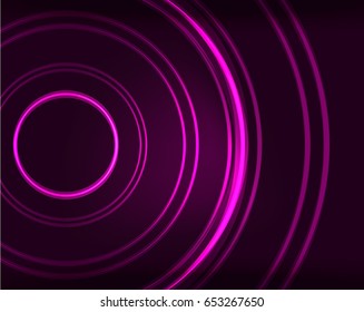 Neon círculos púrpura vector fondo de patrón abstracto