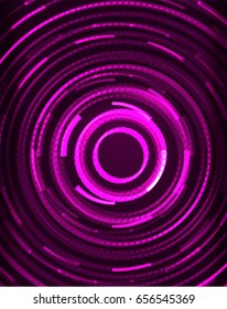 Neon purple circles vector abstract pattern background