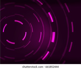 Neon purple circles vector abstract pattern background