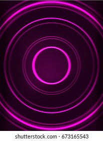 Neon purple circles vector abstract pattern background