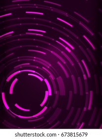 Neon purple circles vector abstract pattern background