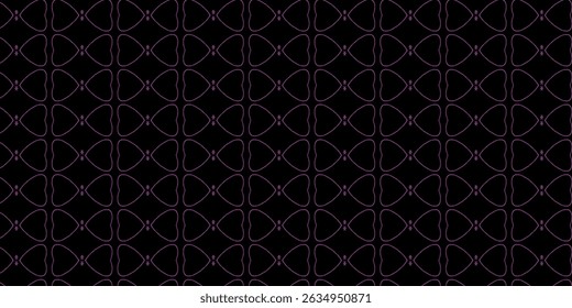 Neon Purple Heart Pattern on Black Background