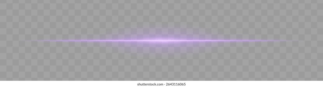 Neon purple horizontal light beam with soft edges and glowing aura on transparent background. A sleek energy pulse perfect for sci-fi UIs, HUDs, or digital light transitions.