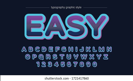 Neon Purple Light Blue Bold Uppercase Typography Design