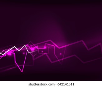 Neon purple lightning vector background template
