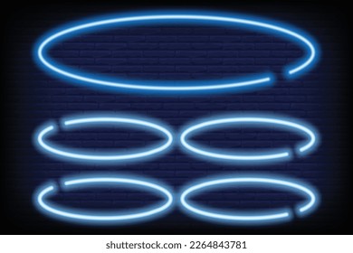 Neon quiz game template. Four options answers for knowledge exam in school, tv show. Vector Illustration 10 eps.