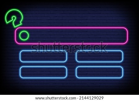 Neon quiz game template. Four options answers for knowledge exam in school, tv show. Vector Illustration 10 eps