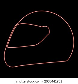 Neon racing helmet red color vector illustration flat style image