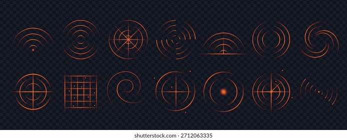 Las ondas de radar de neón se propagan como el sonido y la luz, brillando con energía naranja que pulsa a través de cada señal y sensor. El efecto neón cálido crea un ritmo futurista lleno de movimiento e intensidad.