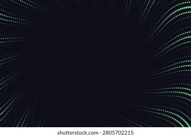 Neon radial dot explosion on dark background, radialburst greenlights dots darkbackground