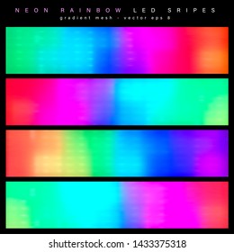 neon rainbow led stripes vector collection. 