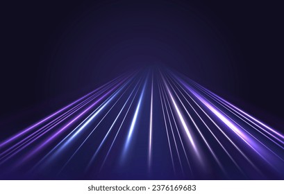 Fondo abstracto vectorial de neón rayas. Estilo tecnológico futurista. Resumen de fondo con líneas de velocidad. Ilustración vectorial. Futurista. Las líneas de luz de la carretera son azules.