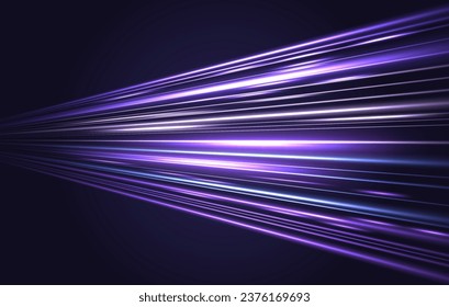 Neon rays vector abstract background. Futuristic technological style. Abstract background with speed lines. Vector illustration. Futuristic. The light lines of the road are blue.
