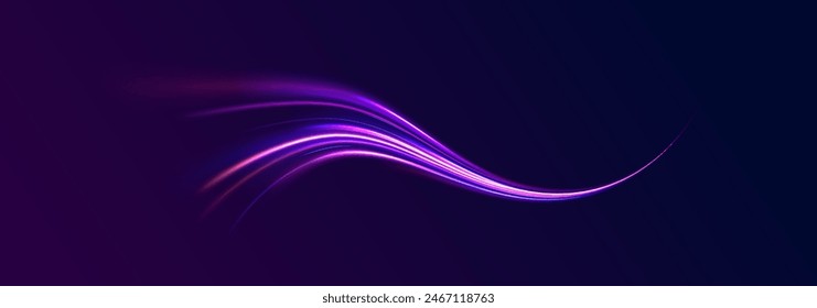 Neon rays vector abstract background png. Futuristic technological style. Abstract background with speed lines. Vector illustration. Futuristic. The light lines of the road are blue